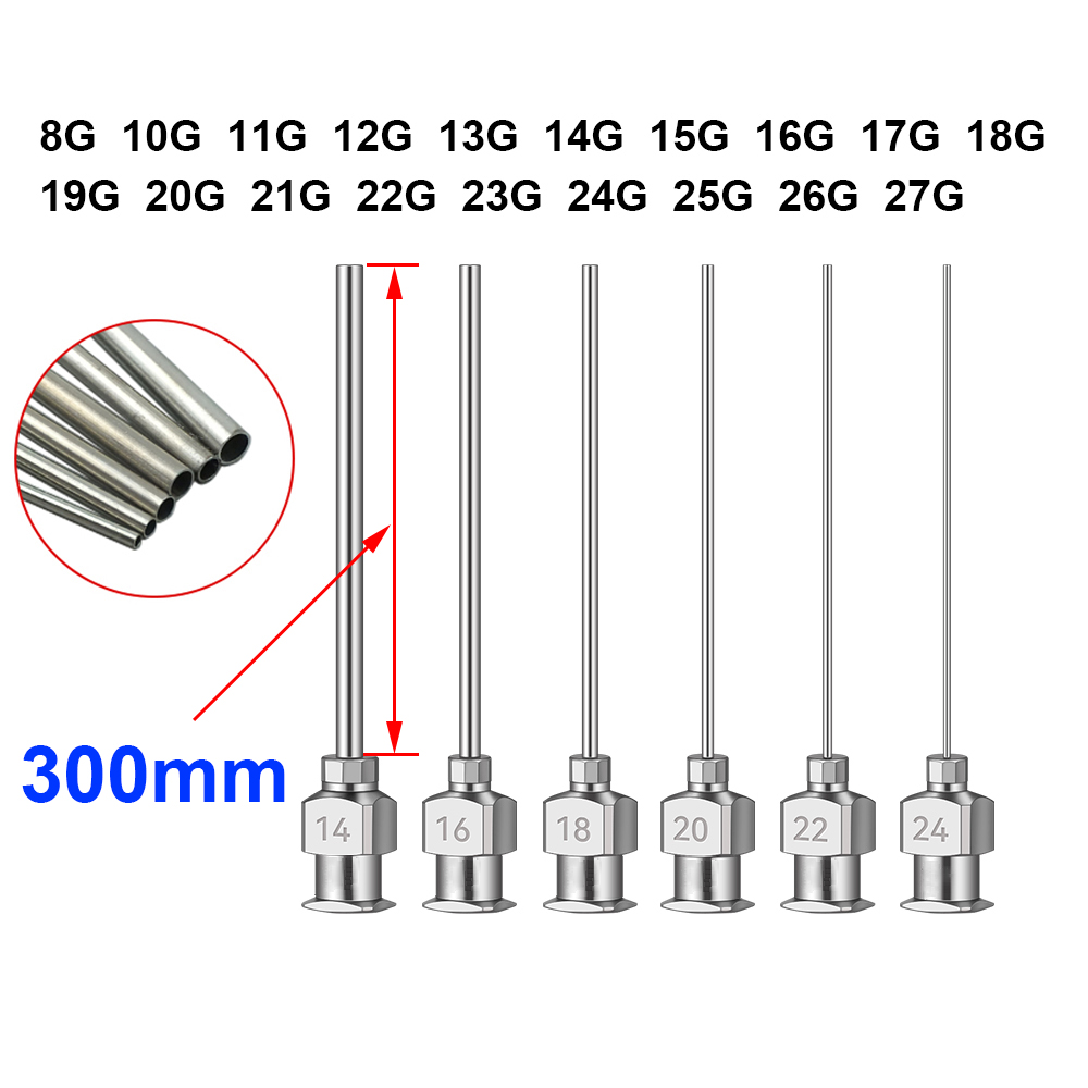 Hobby Science Lab - 12개 SUS304 300mm 긴 블런트 팁