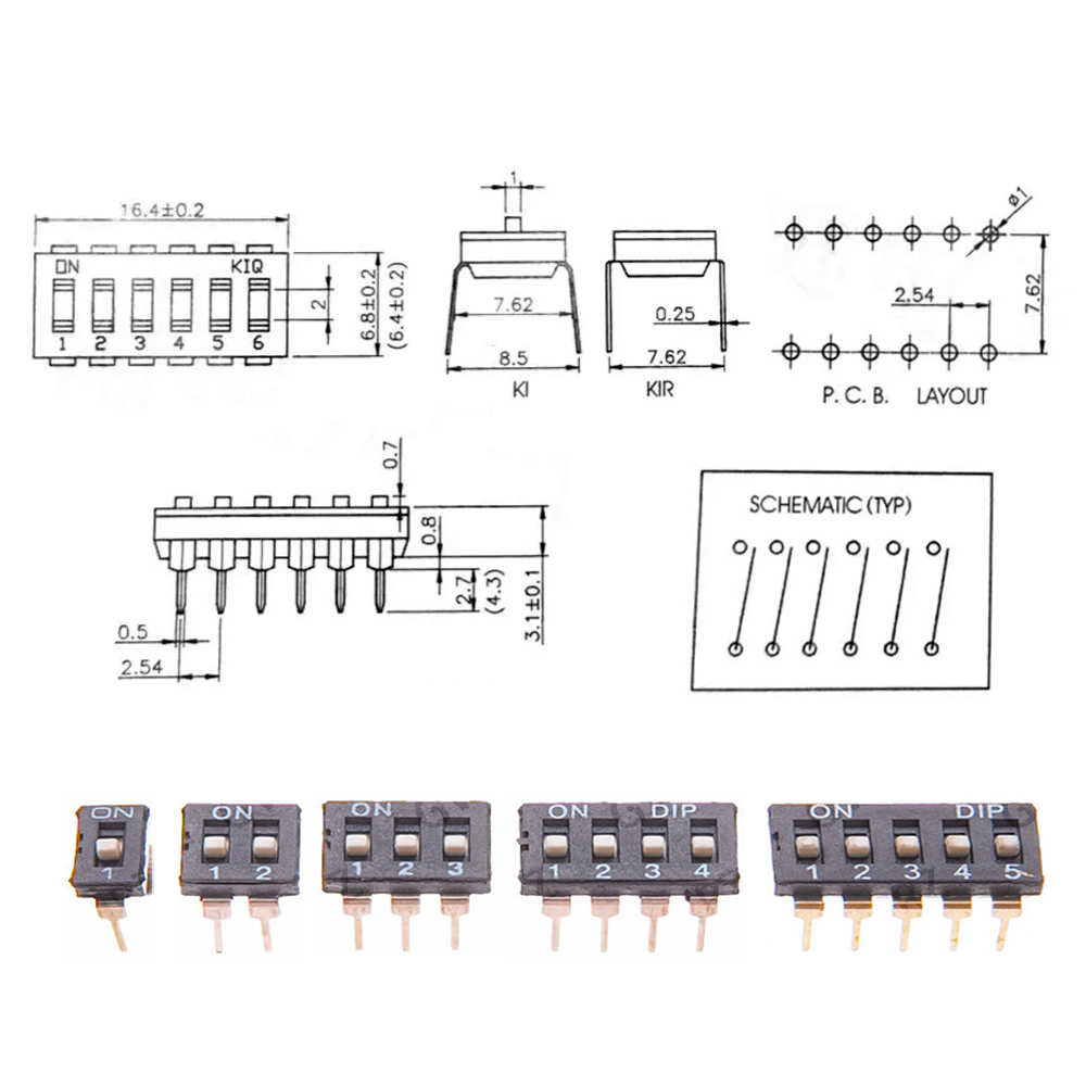 Circuit Snap Kit - 5PCS 2 2.54mm 피치 토글 스위치